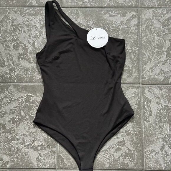 Luvalot Tops - Luvalot Black One-Piece Bodysuit, Size USA: 4, Aus: Size 8 NWT One side Strap